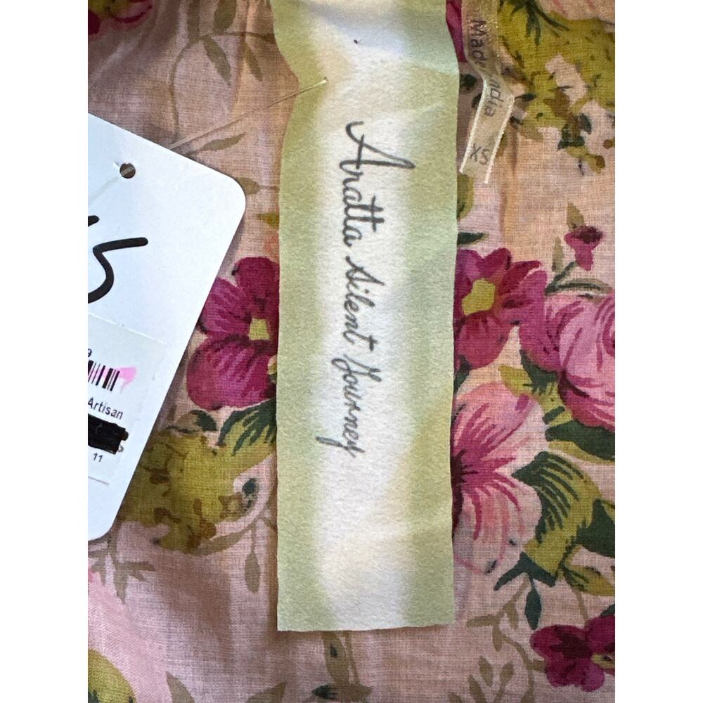 Aratta Silent Journey Artisan Maxi Floral Dress XS Pink Coquette Cottagecore - Picture 11 of 16